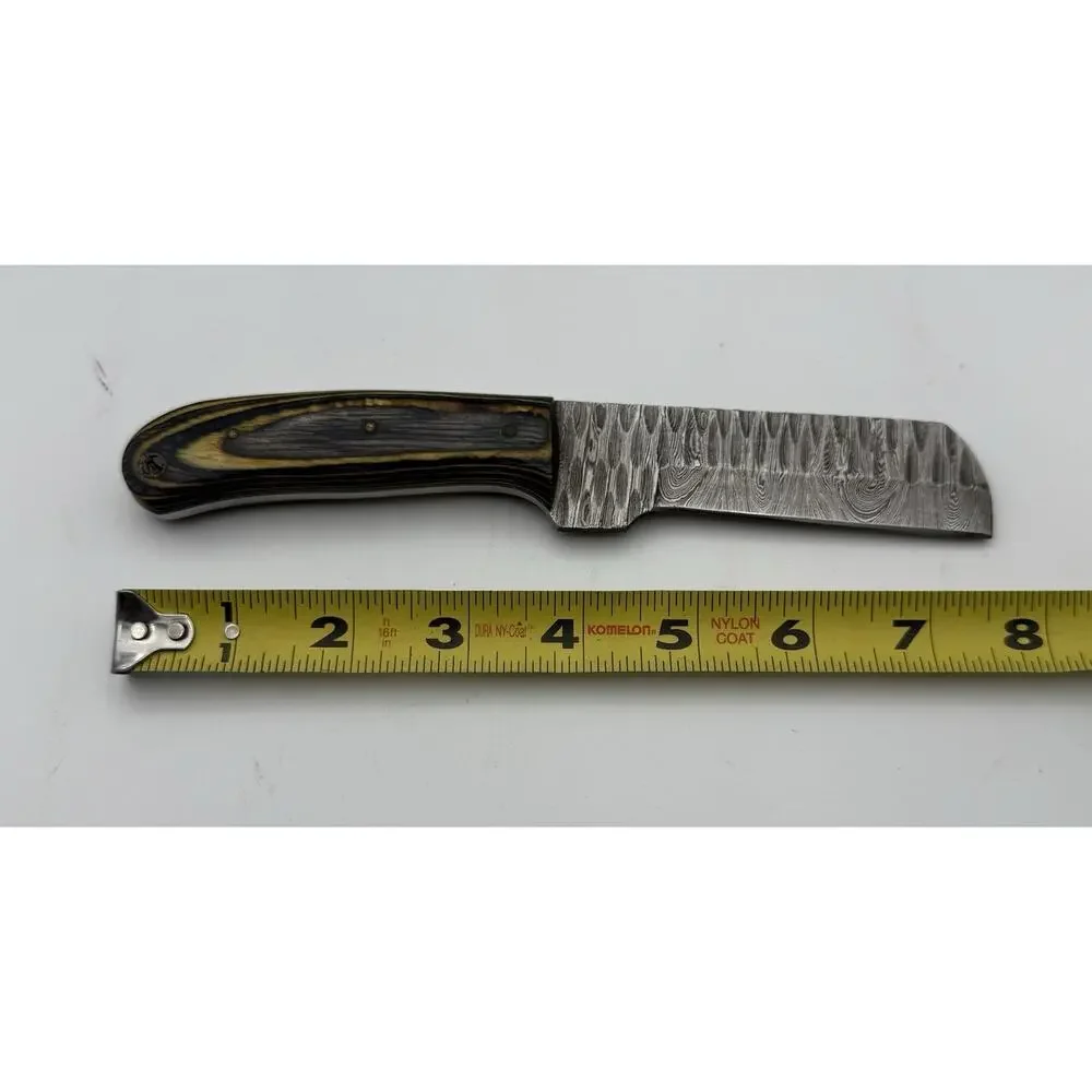 Handmade Damascus Steel Fixed Blade Knife w/ Leather Sheath – Pakistan Made NEW